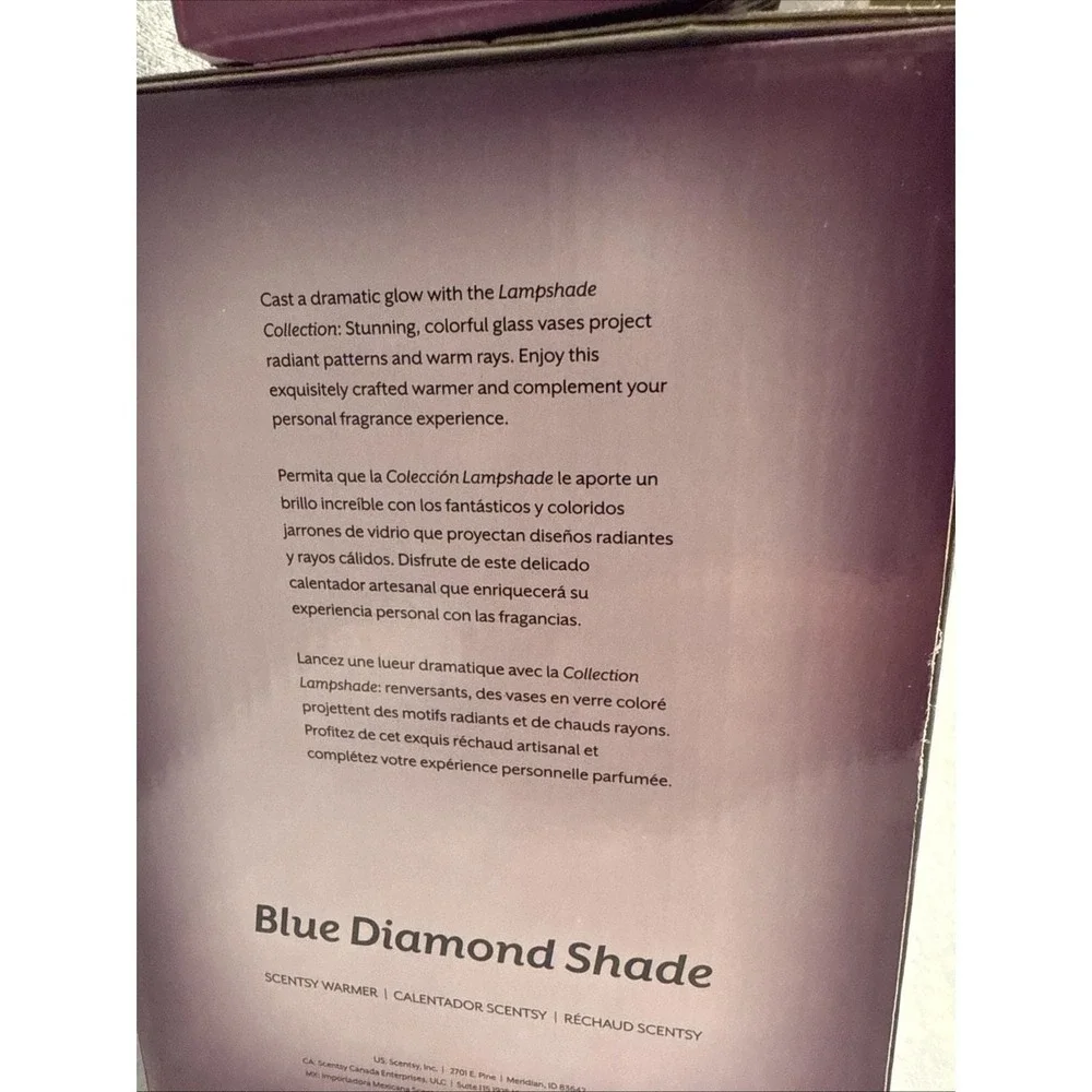NEW‎ Scentsy Blue Diamond Wax Warmer Shade & Broad Base Retired